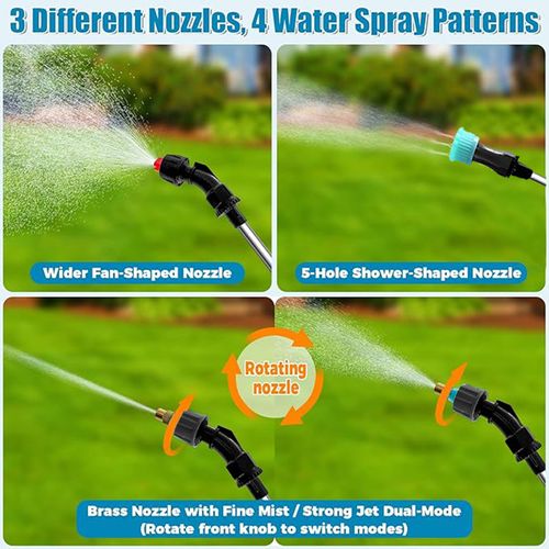 Battery-Powered 5L Adjustable Nozzle Garden Sprayer for Garden Watering Fertilizing Disinfection