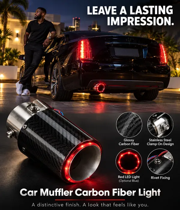 Car Muffler Carbon Fiber Light🚗