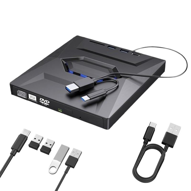 Retro Laptop CD DVD Player, USB 3.0 Type-C Portable CD DVD RW Burner Drive 💿