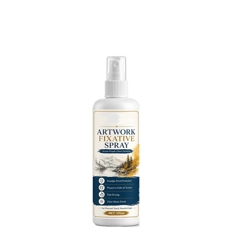 Fast Drying Fixative Spray Protects Charcoal Pastels From