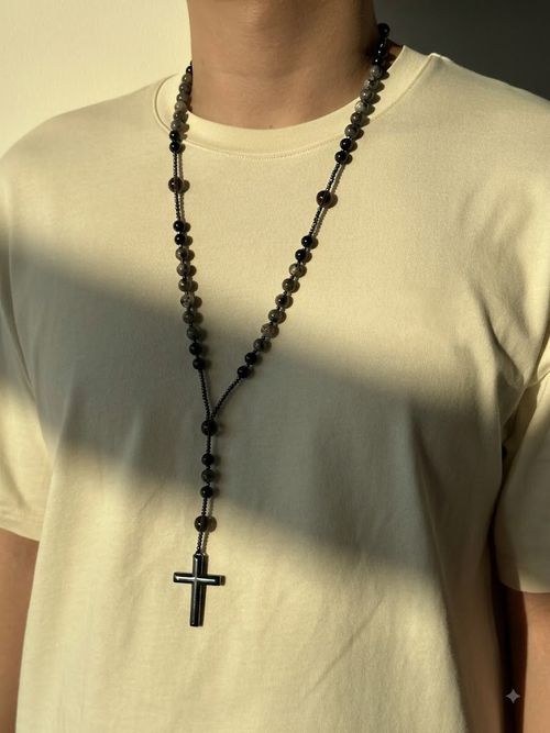 Obsidian  Rosary Necklace