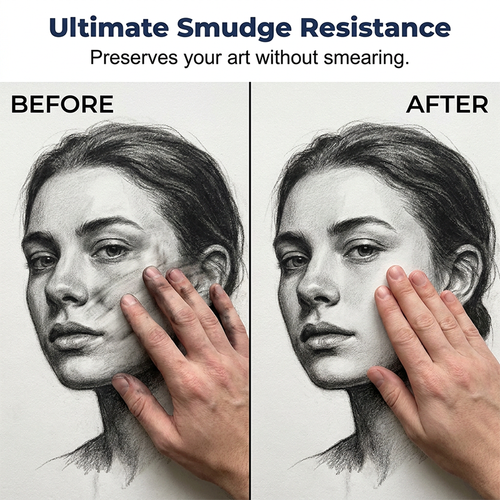 Fast Drying Fixative Spray Protects Charcoal Pastels From