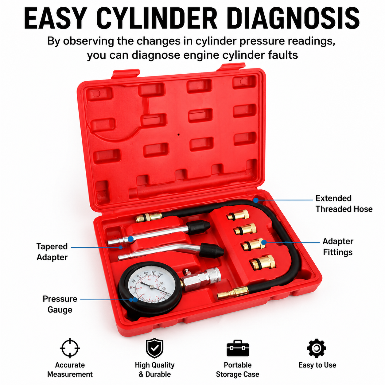 Diesel Engine Cylinder Pressure Tester Kit