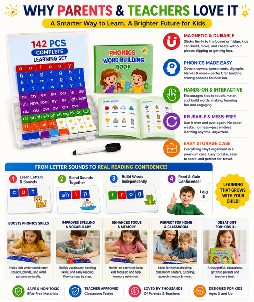 Magnetic Phonics Learning Tiles Set