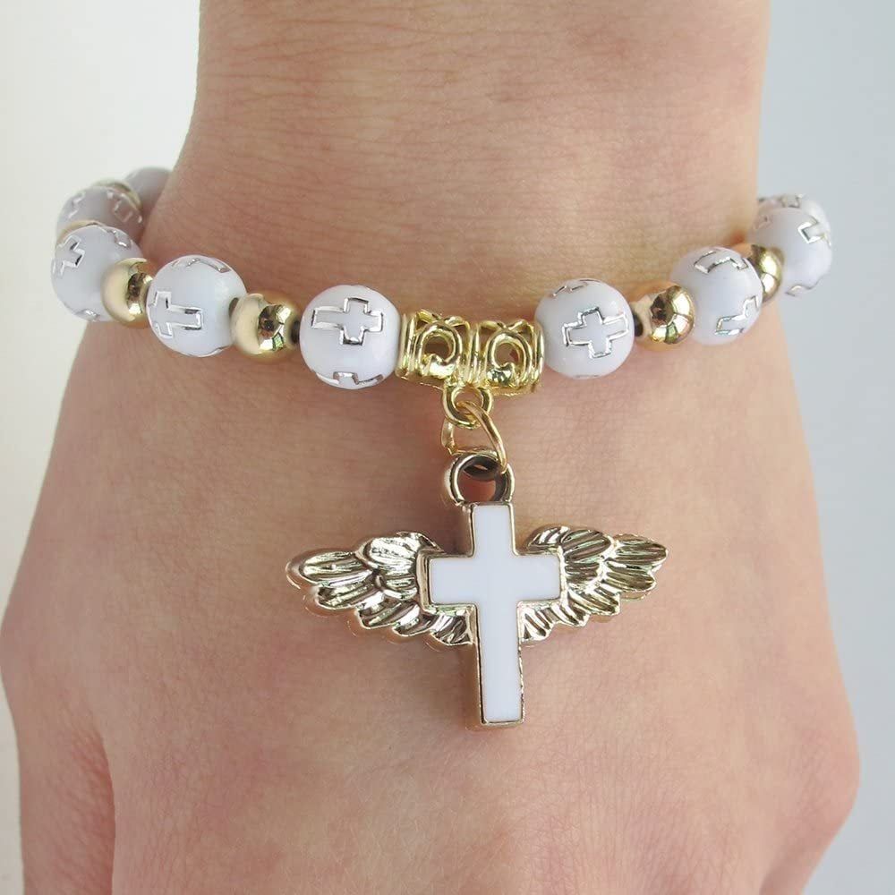 BUY 1 GET 2 !! 🎁 Hot Sale🎁🔥Angel Wing Cross Bracelet (WHITE +BLUE)