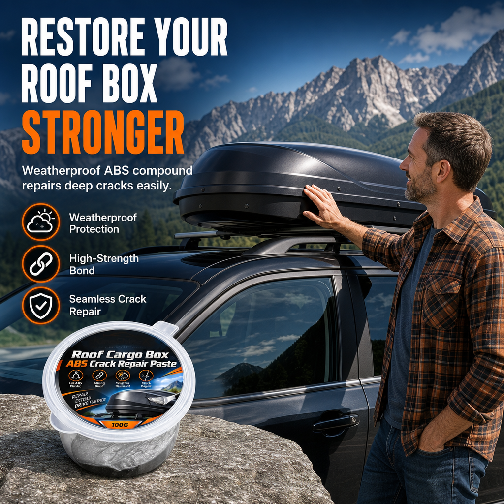🛠️50% OFF ! Roof Cargo Box ABS Crack Repair Paste – Waterproof High Strength Crack Filler Cream, Weatherproof Compound for ABS Roof Box Seamless Repair