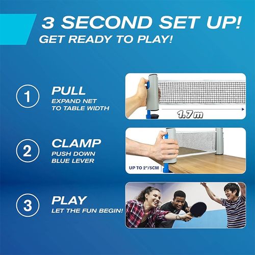 Extendable portable table tennis net set
