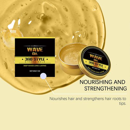 🧴 Men's Wave Styling Gel | Strong Hold, Long Lasting, Non Flaky
