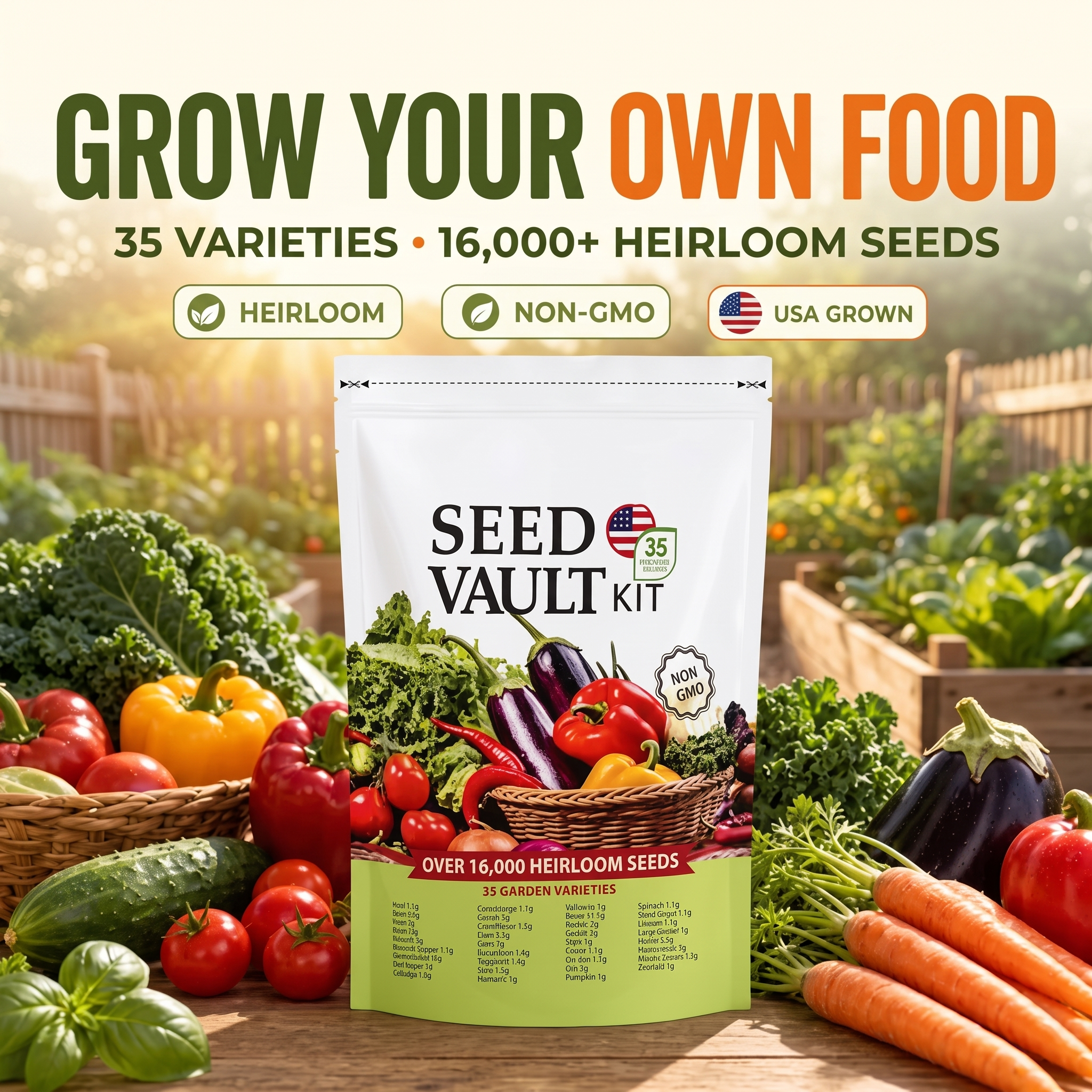 BIG DISCOUNT !! 🌱Vegetable Seed Vault Kit | 35 Varieties🔥