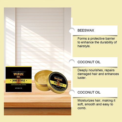 🧴 Men's Wave Styling Gel | Strong Hold, Long Lasting, Non Flaky