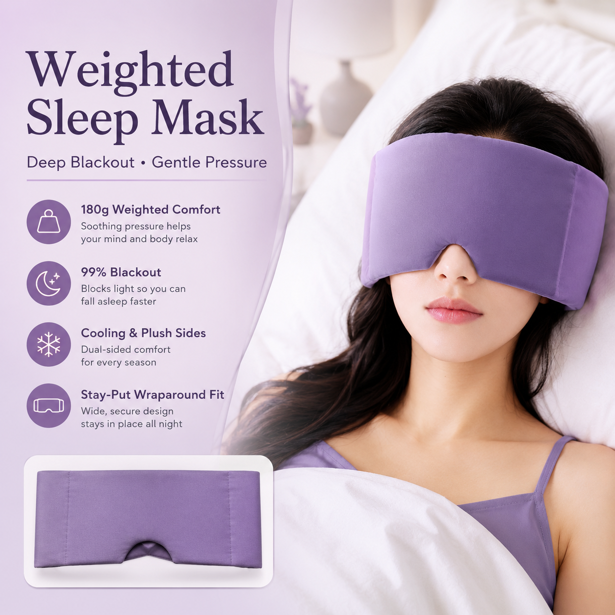 Weighted Eye Mask 360° Wraparound （ gray )