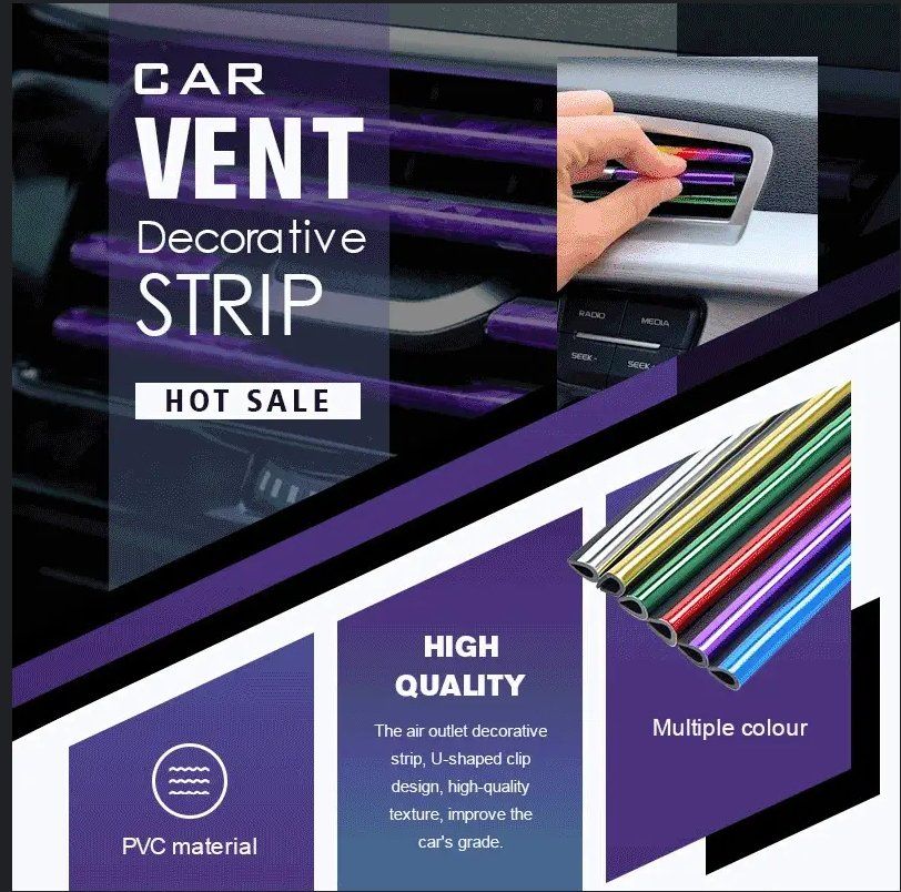 Colorful Car Vent Decorative Strip (20PCS)