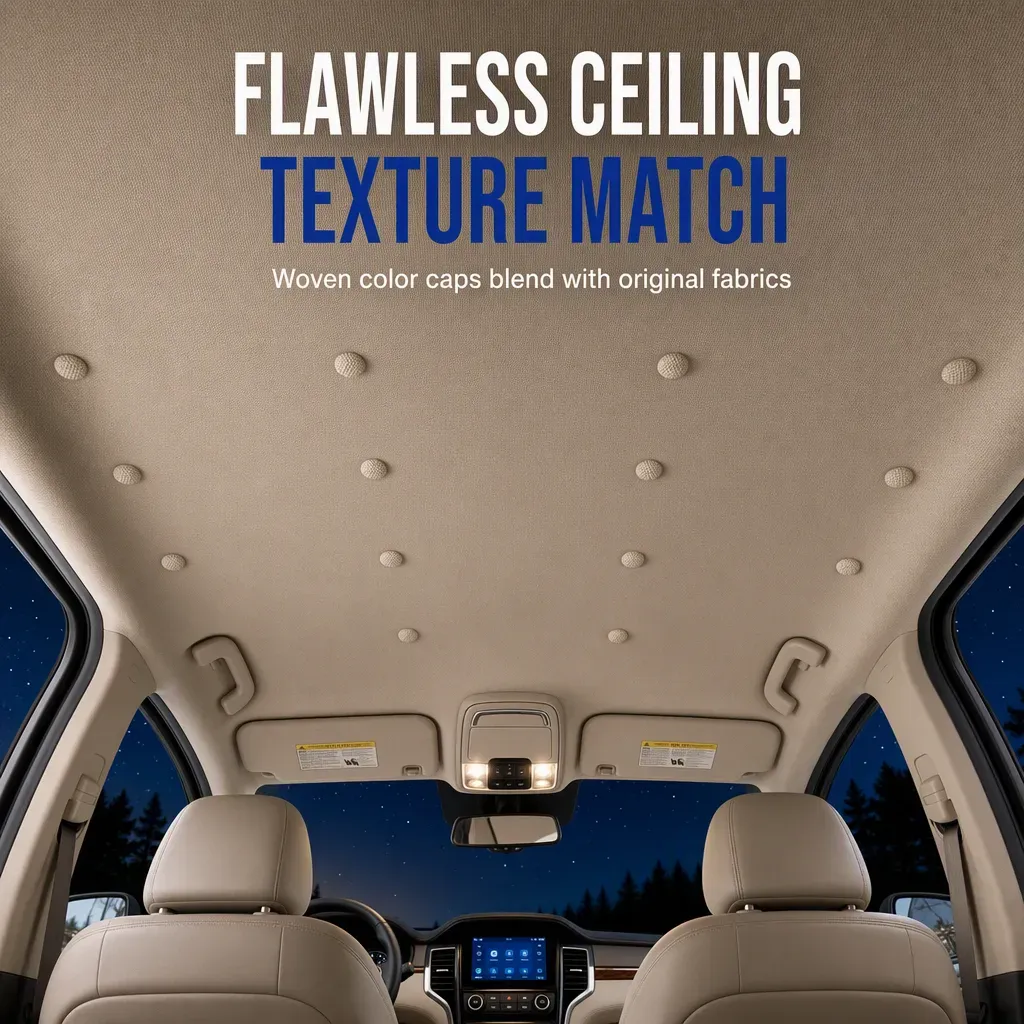 ⏳Time-Limited Special⏰Car Headliner Repair Kit for Fixing Sagging Roof Fabric Auto Interior Ceiling Snap Buttons and Re…
