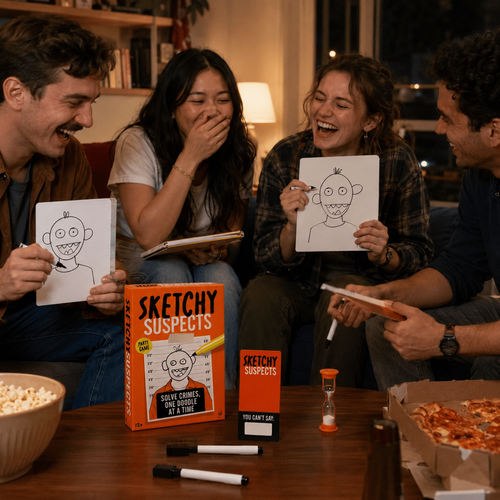 Sketchy SuspectsTM Police Sketch Party Game | Hilarious Draw
