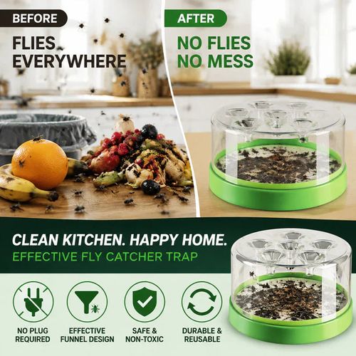 🎁💥LAST DAY SPECIAL PRICE!- 🌿Reusable Non-Electric Fly Trap—no electricity, no poison! 🏠 Safe to use in the kitchen and around children and pets.