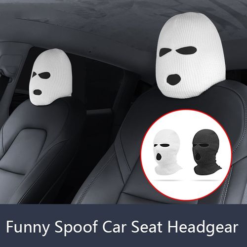 BUY 1 GET 2 !!! Funny Spoof Car Seat Headgear (Black+White)