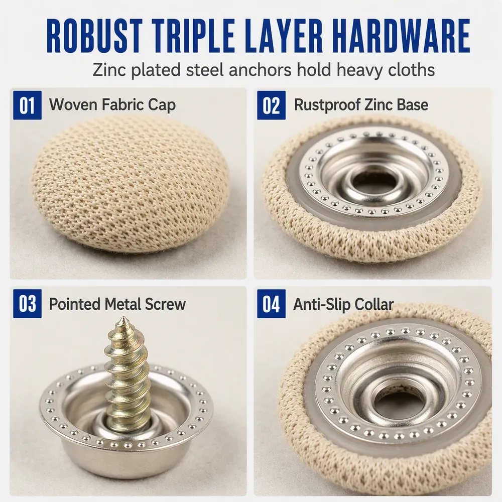 ⏳Time-Limited Special⏰Car Headliner Repair Kit for Fixing Sagging Roof Fabric Auto Interior Ceiling Snap Buttons and Re…