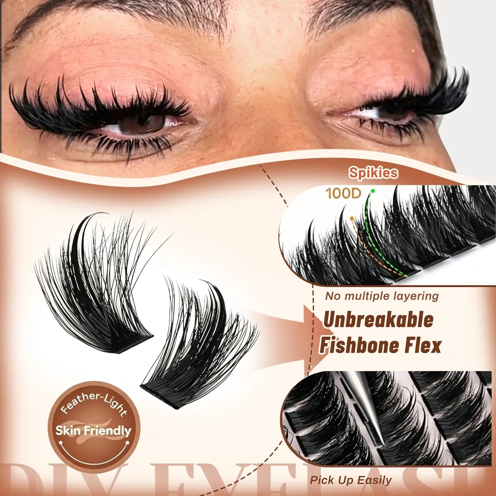 Manga Lash Clusters Eyelash Extensions Fluffy Anime Eyelashes Clusters Reusable✨
