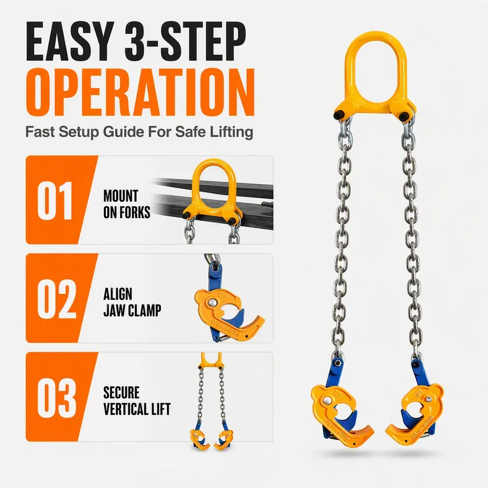⏳Time-Limited Special⏰Heavy Duty Oil Drum Lifting Clamp Forklift and Crane Drum Lifter for Steel Metal Drums Die Forged…