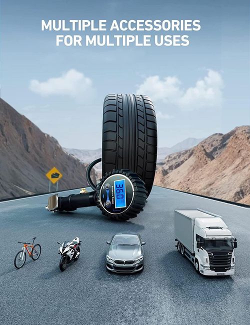 Digital tire inflator with pressure gauge