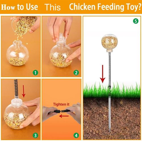 -Chicken Peck Toy, Chicken Swing Feeder, Chick Slow Feeder T