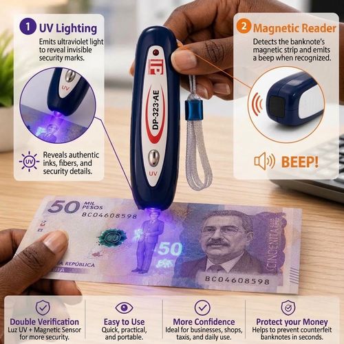 Mini Counterfeit Banknote Detector UV Magnetic Checker