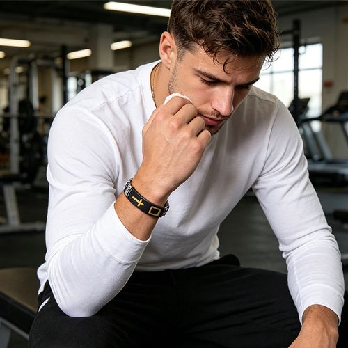 Men's Stainless Steel Cross Bracelet