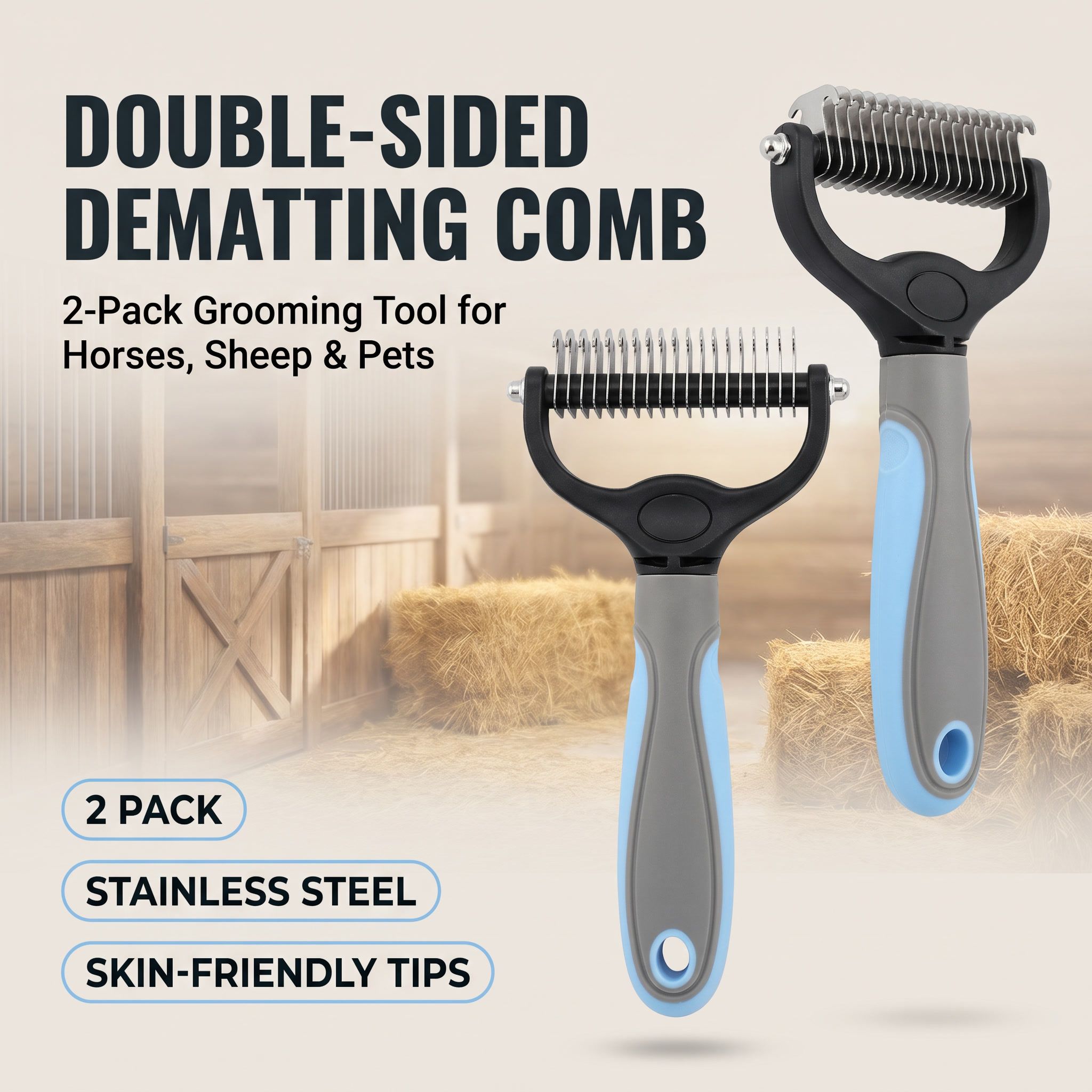 BUY 1 GET 2🔥 Sheep Wool Grooming Rake🔥‑Perfect for horses, sheep and all furry pets