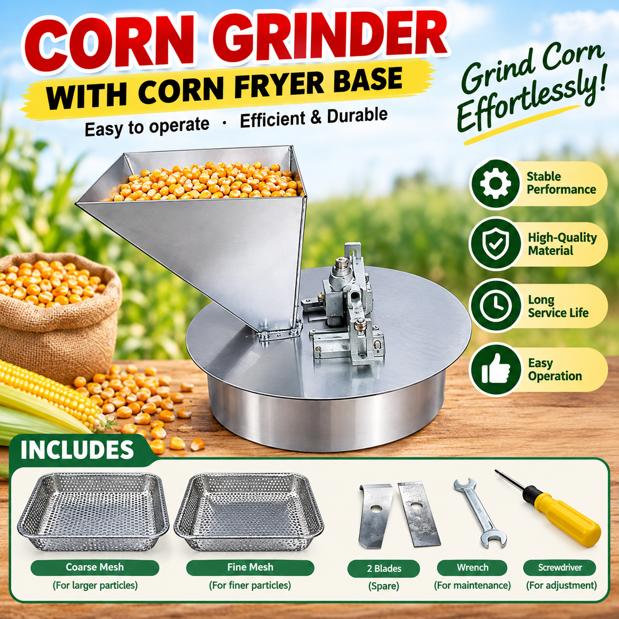 🔥New Hot Selling❤️‍🔥 Corn and Grain Grinder Attachment Set‑ Grinder Not Included