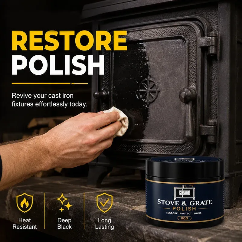 BUY 1 GET 2 !! 🥳2026 HOT SALE🥳Cast Iron Stove Polish – restores rich black gloss, protects against rust & heat. Includes sponge – makes old stoves look new again! 🏠✨