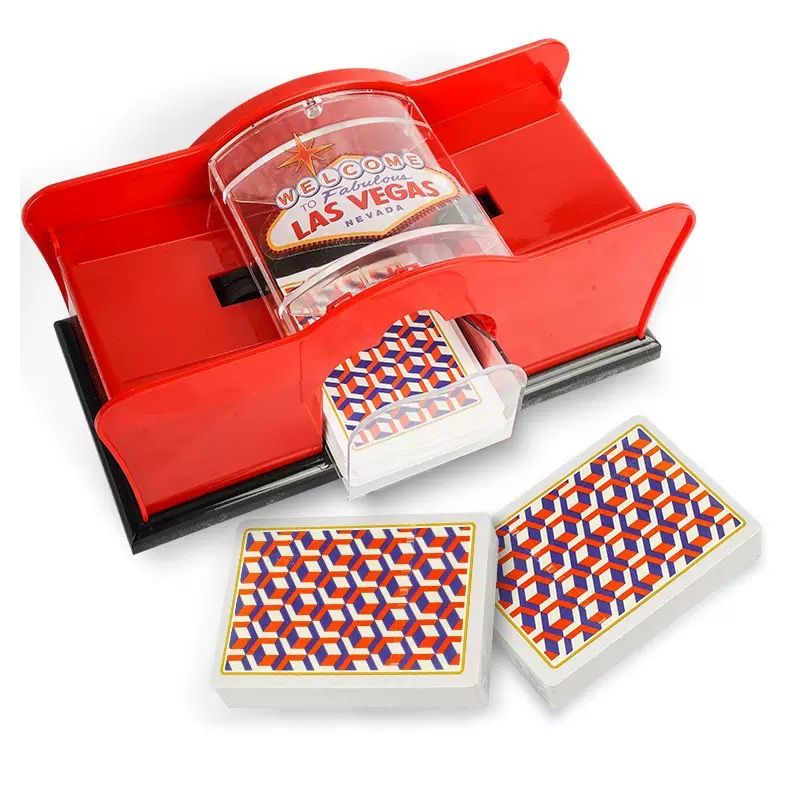 Automatic Card Game Shuffler - Hand Crank Poker Shuffler for 2-6 Pairs, Texas Three Kingdoms Table Game Dealer
