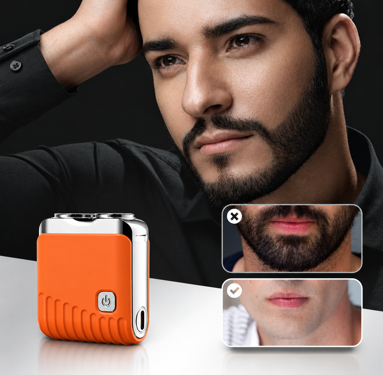 （ Orange ）Men's Mini Electric Razor🎁Meet your perfect shave! ✨