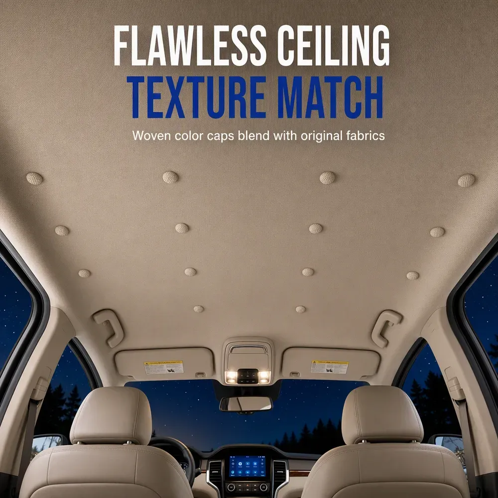 ⏳Time-Limited Special⏰Car Headliner Repair Kit for Fixing Sagging Roof Fabric Auto Interior Ceiling Snap Buttons and Re…