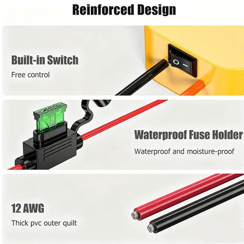 ⚡Power Wheels Adapter for DeWalt 18V&20V Battery with Switch & Fuse