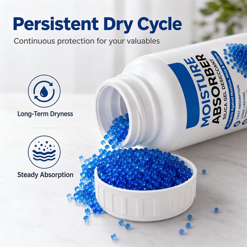 💧 Silica Moisture Absorber Beads | Rapid Moisture Capture, Dehumidify Fast