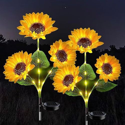 SPRING ARTIFICIAL Chrysanthemum SOLAR GARDEN STAKE LED