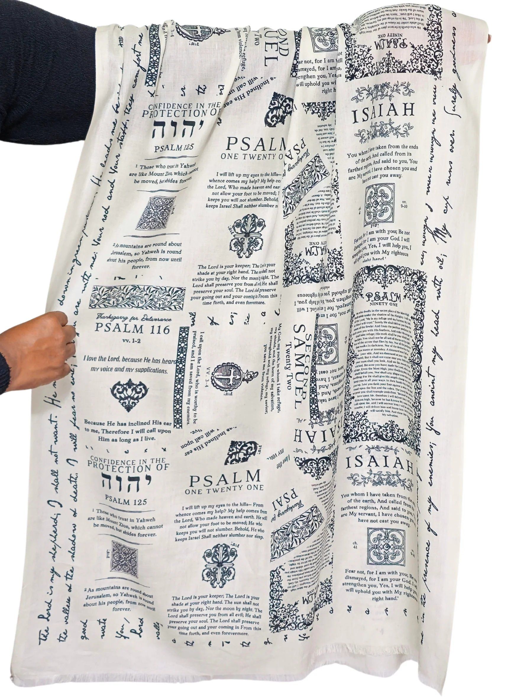 🙏Handmade Prayer Scarf for Church Worship | Printed with Psalm 91 and Psalm 23