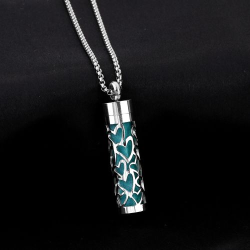 Stainless Steel Memorial Pendant Foot Print Charm Ashes Urn Necklace Perfume Essential Oil Necklace Fine Jewelry