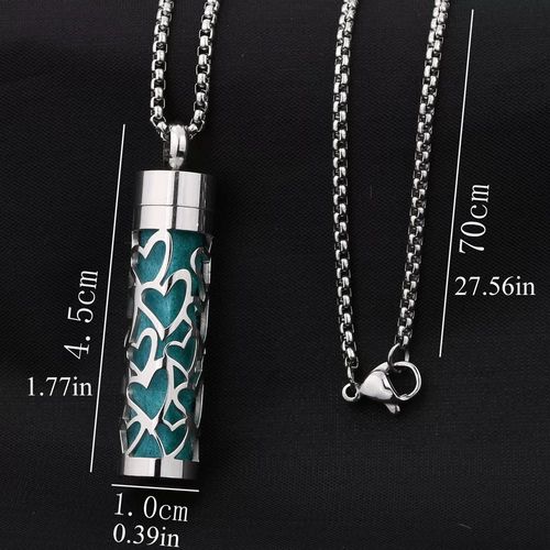 Stainless Steel Memorial Pendant Foot Print Charm Ashes Urn Necklace Perfume Essential Oil Necklace Fine Jewelry