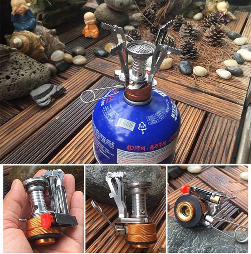 Mini Portable Camping Gas Stove - Outdoor Stove Windproof Stove Folding Metal Stove Camping Stove for Picnic