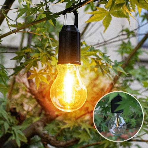 💡Buy one, get one 。freeNew Solar-Powered Vintage Light Bulb with Type-C Charging & Waterproof Design