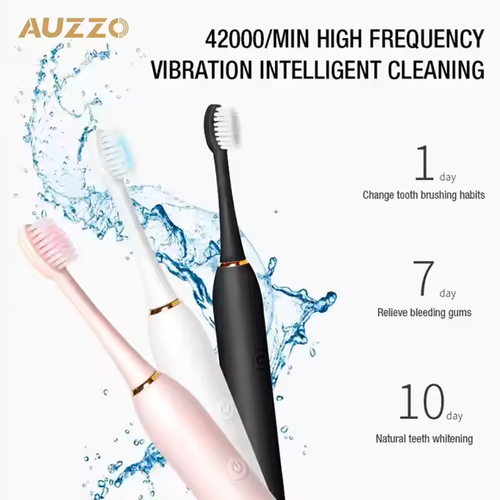 Usb Rechargeable Ultrasonic Electric Toothbrush Adults Portable Travel Sonic Toothbrush 4 Brush Heads 6 Operating Modes Soft