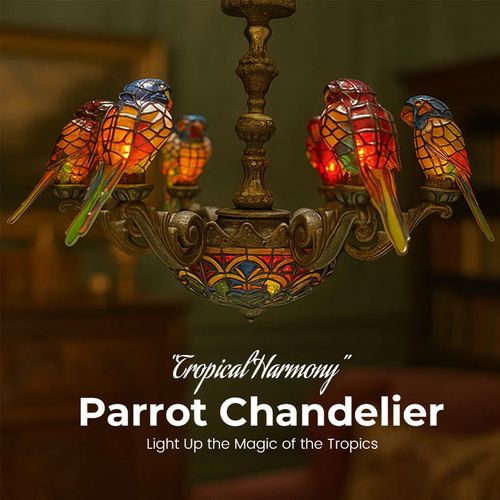 🦜 Tropical Harmony Parrot Chandelier — Light Up the Magic of the Tropics