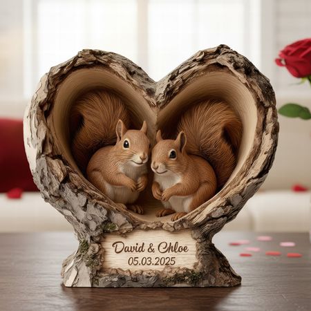 Squirrel Couple Acrylic Plaque – Personalized Gifts for Couple