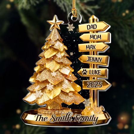 Golden Glory Family  - Personalized 1-Layer Acrylic Ornament