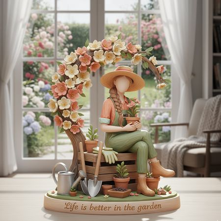 Gardening Girl Acrylic Plaque - Personalized Gifts