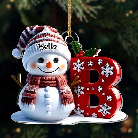 Snowman Merry Christmas Ver 2 - Personalized 1-Layer Acrylic Ornament