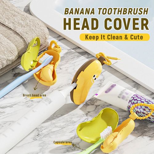 🍌 Banana Toothbrush Head Cover – Keep It Clean & Cute! 🪥✨