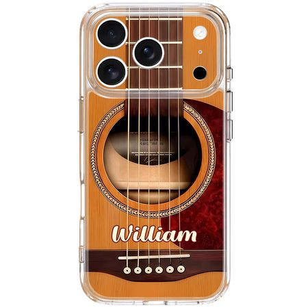 Strumming Through Life Personalized Acoustic Guitar Strings Design - Personalized Clear Phone Case