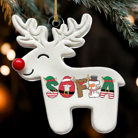 Clay Reindeer - Personalized 1-Layer Acrylic Ornament